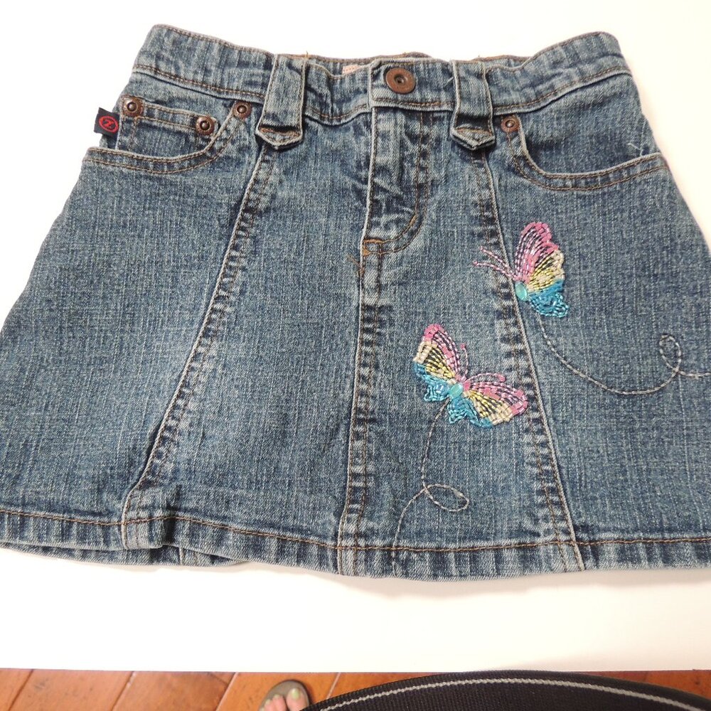 Vintage Z Cavaricci Denim Skirt Butterflies Girls 5